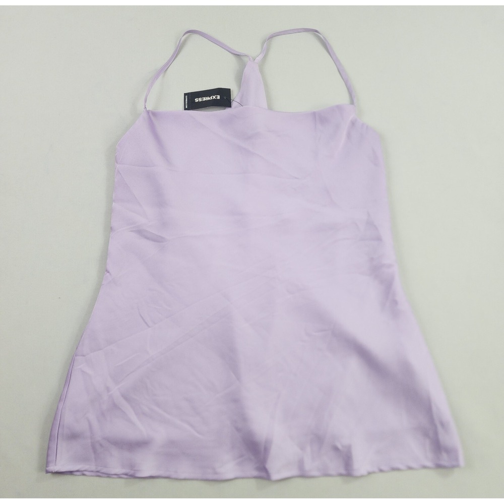 Express Blouse Top Womens XS Purple Polyester 31187725 Stretch Sleeveless Tunic